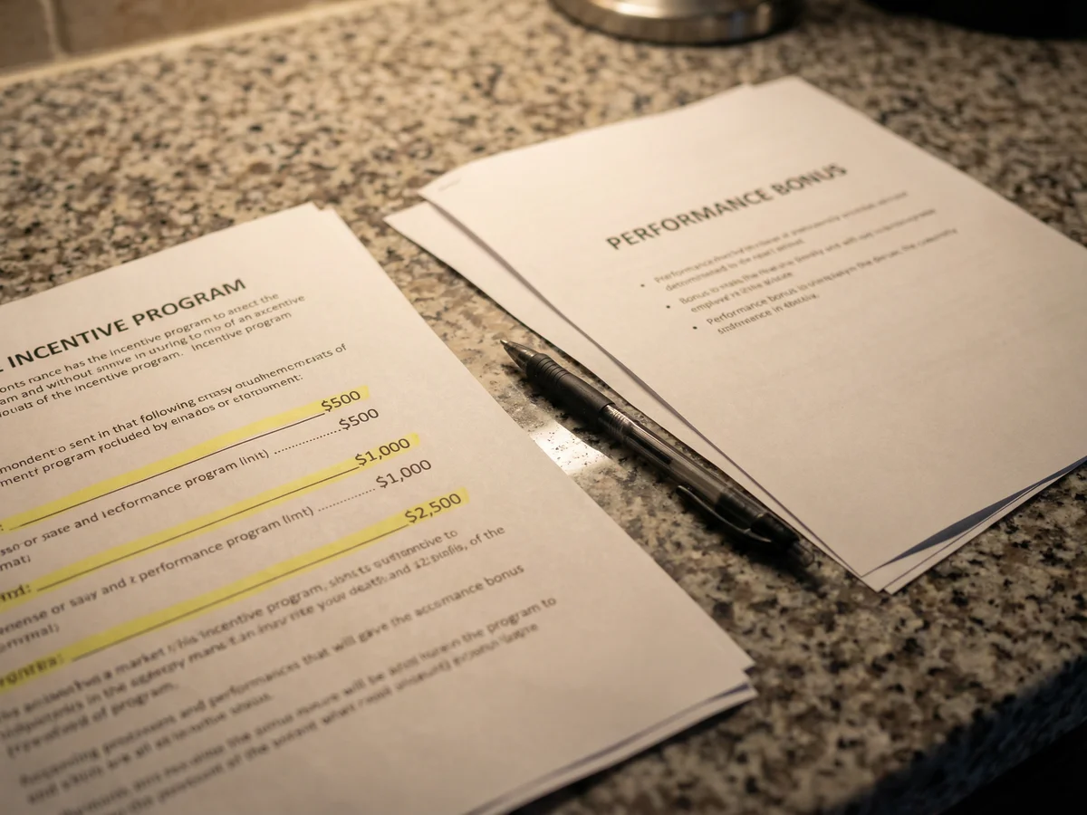 Hands comparing two documents side by side showing builder incentive packages for Atlanta new construction